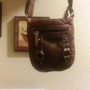 Vintage, homemade ,dark colored brown, purse